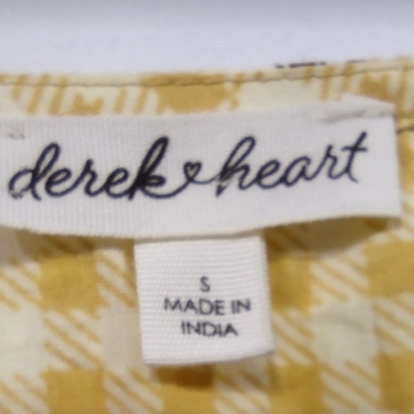 Derek Heart Cutout Tiered Dress Women's S Yellow Retro 90s Y2K Cottagecore Beach - Picture 7 of 8